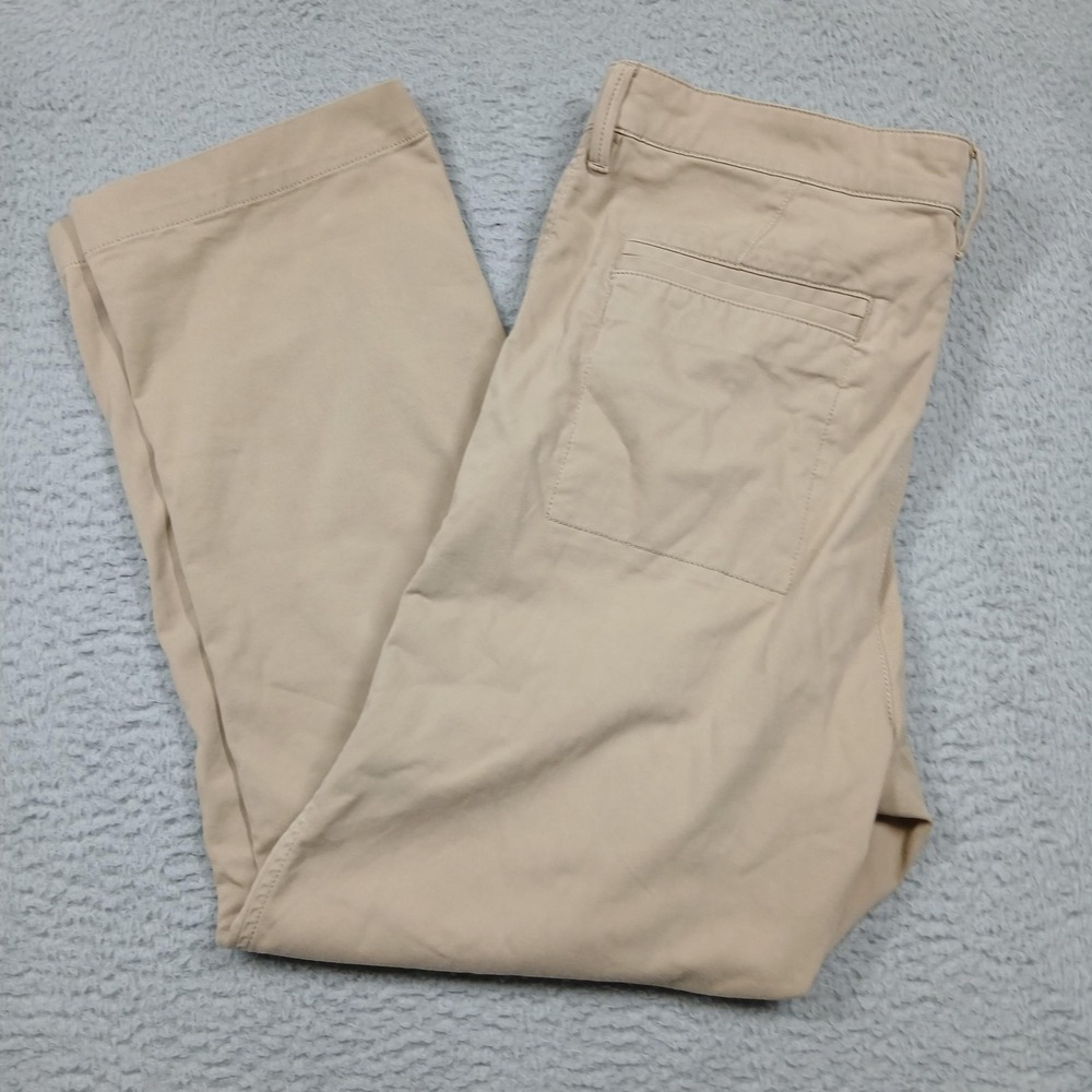 L.L. Bean Chino Pants Mens 33x29 Beige Classic Fit Stretch Coolmax Cotton Blend
